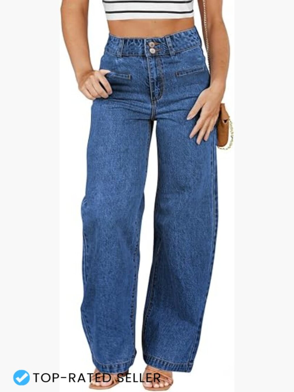 High Waisted Stretchy Wide Leg Jeans Plus Size Trendy Straight Leg Denim Pants